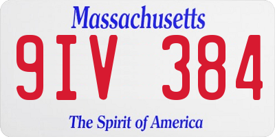 MA license plate 9IV384