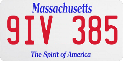 MA license plate 9IV385