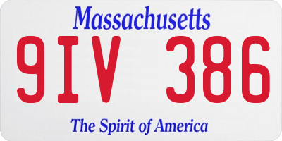 MA license plate 9IV386