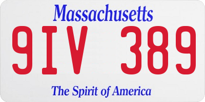 MA license plate 9IV389