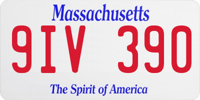 MA license plate 9IV390