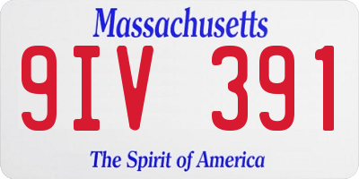 MA license plate 9IV391