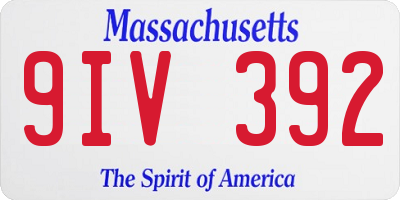 MA license plate 9IV392