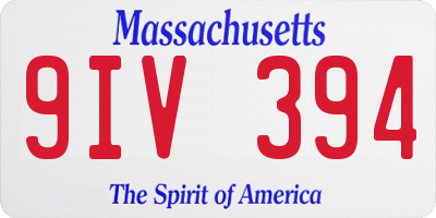 MA license plate 9IV394