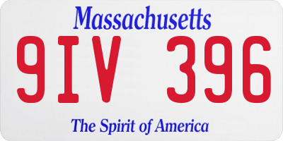 MA license plate 9IV396