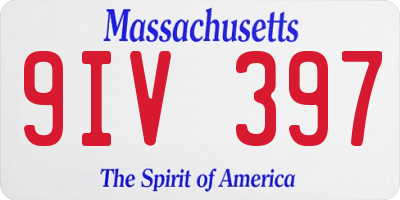 MA license plate 9IV397