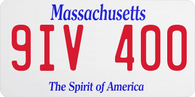 MA license plate 9IV400