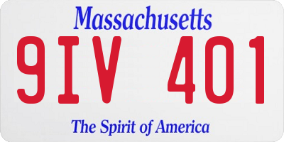 MA license plate 9IV401