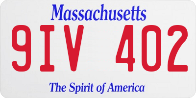 MA license plate 9IV402