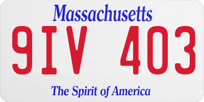 MA license plate 9IV403