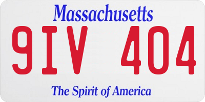 MA license plate 9IV404