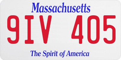 MA license plate 9IV405