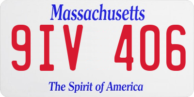 MA license plate 9IV406