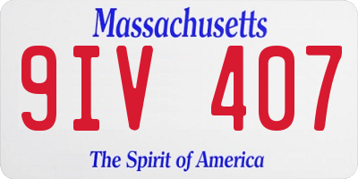 MA license plate 9IV407