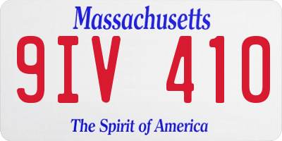 MA license plate 9IV410