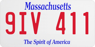 MA license plate 9IV411