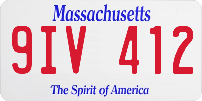 MA license plate 9IV412