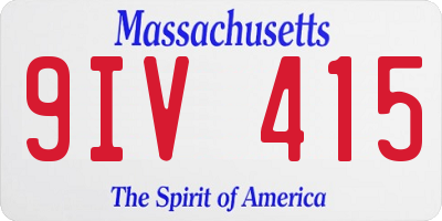 MA license plate 9IV415