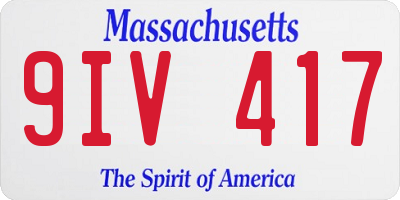 MA license plate 9IV417
