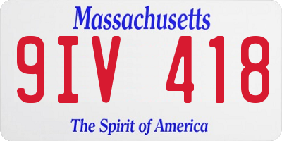 MA license plate 9IV418