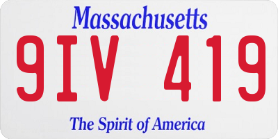 MA license plate 9IV419