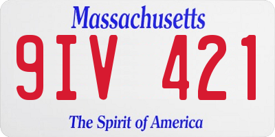 MA license plate 9IV421