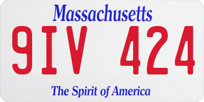 MA license plate 9IV424