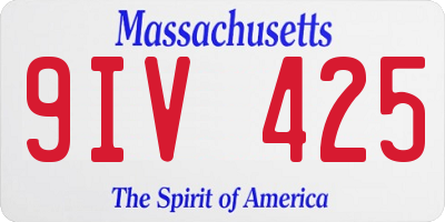 MA license plate 9IV425