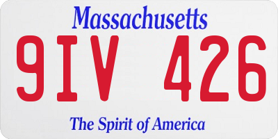 MA license plate 9IV426