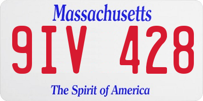 MA license plate 9IV428