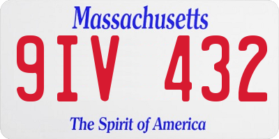 MA license plate 9IV432