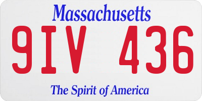 MA license plate 9IV436