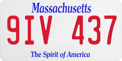 MA license plate 9IV437