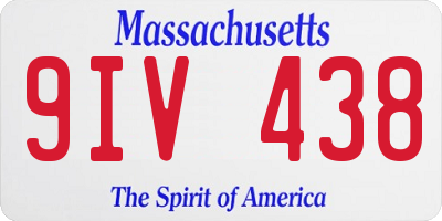 MA license plate 9IV438
