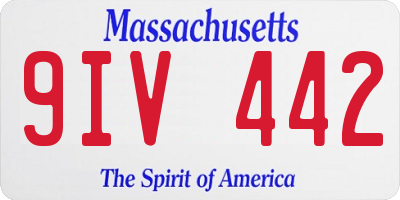 MA license plate 9IV442