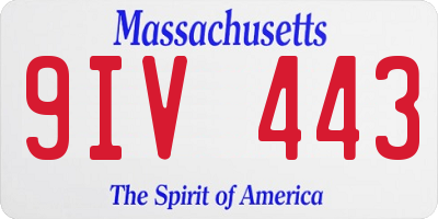 MA license plate 9IV443