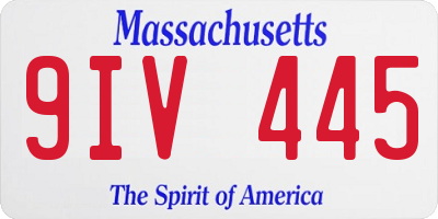 MA license plate 9IV445