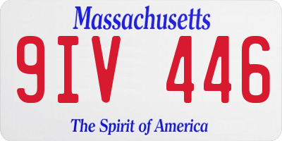 MA license plate 9IV446