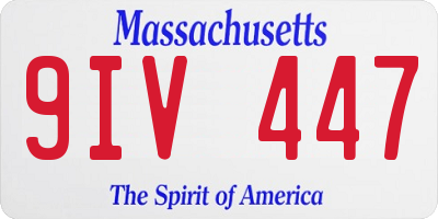 MA license plate 9IV447