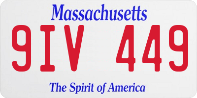 MA license plate 9IV449