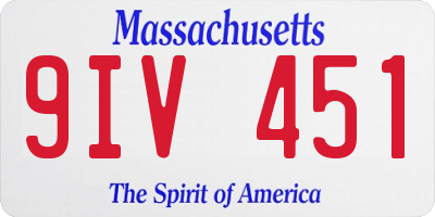 MA license plate 9IV451