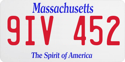 MA license plate 9IV452