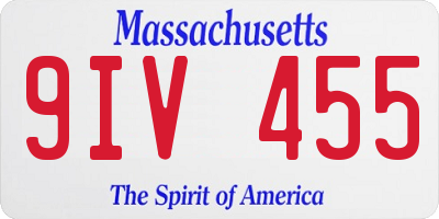 MA license plate 9IV455