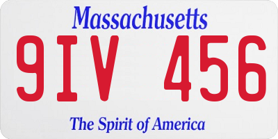 MA license plate 9IV456