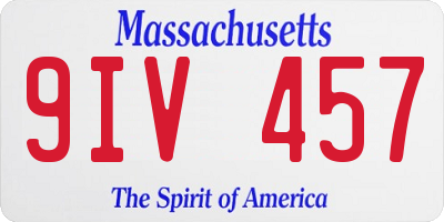MA license plate 9IV457