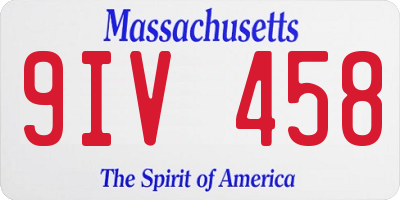MA license plate 9IV458