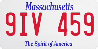 MA license plate 9IV459