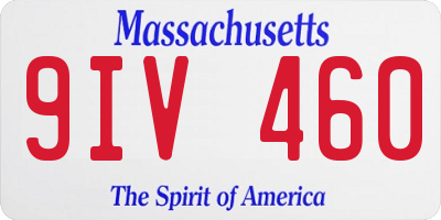 MA license plate 9IV460