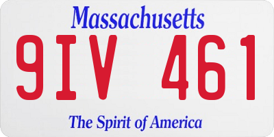 MA license plate 9IV461