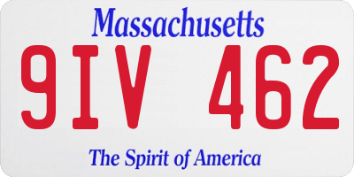 MA license plate 9IV462